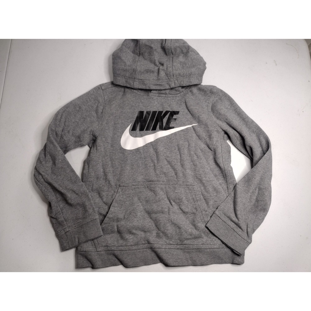 Nike kids Pullover Hoodie‎ Heather Grey Graphic Futura Logo Fleece Size Medium
